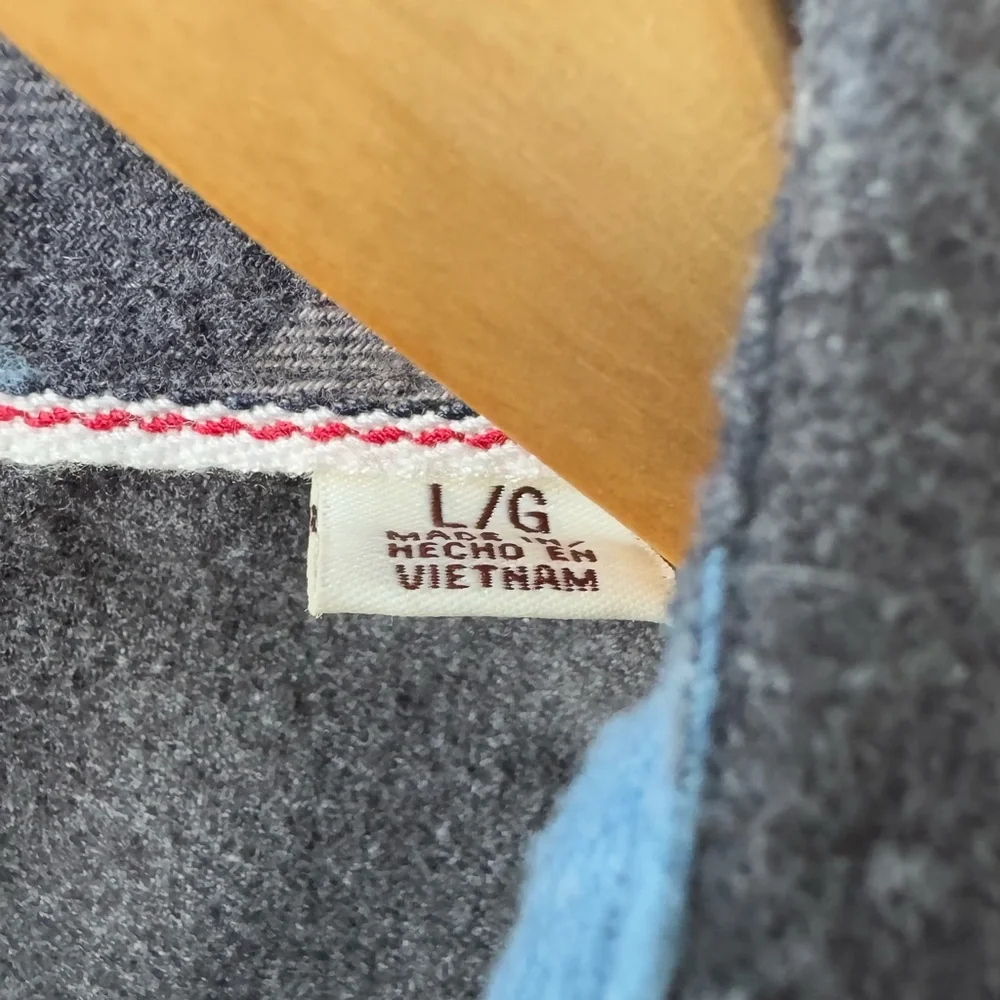 Weatherproof Vintage Gray Flannel Tailored Long Sleeve Button Down Shirt Large